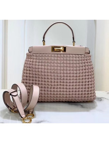 Fendi Peekaboo ICONIC Medium Interlace Bag In Pink Leather 2020