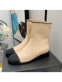Chanel Lambskin Chain Short Boots 3cm G37826 Apricot 2021