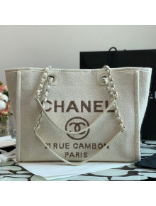 Chanel Deauville Mixed Fibers Medium Shopping Bag A67001 White 2021
