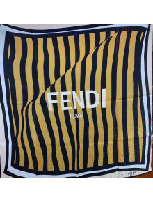 Fendi Pequin Striped Silk Square Scarf 90x90cm Apricot 2021