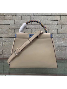 Fendi Peekaboo Regular Braided Handle Bag Beige/Blue 2018