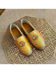 Gucci Sequins Espadrilles with Double G Yellow 2021