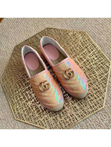 Gucci Sequins Espadrilles with Double G Pink 2021
