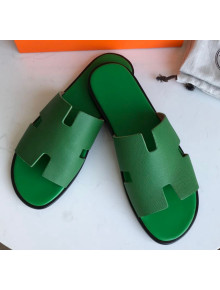 Hermes Izmir Sandal For Men in Epsom Calfskin Green 2020 (Handmade)