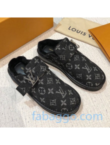Louis Vuitton LV Cosy Monogram Denim Mules Black 2020 (For Women and Men)