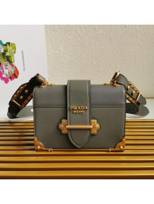Prada Leather Prada Cahier Bag 1BD045 Grey 2021