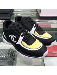 Chanel Lycra Patchwork Sneakers G34765 Black/Yellow 2019