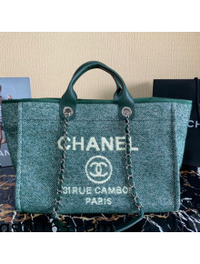 Chanel Deauville Mixed Fibers Large Shopping Bag A66941 Cyan 2021