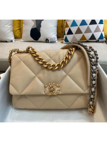 Chanel Lambskin Large Chanel 19 Flap Bag AS1161 Beige 2020 Top Quality