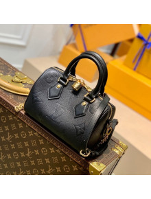 Louis Vuitton Speedy Bandoulière 20 Bag in Black Embossed Grained Leather M58953 2021 
