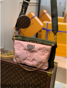 Louis Vuitton Maxi Multi Pochette Accessoires Shoulder Bag in Padded Nylon M58977 Green/Beige 2022