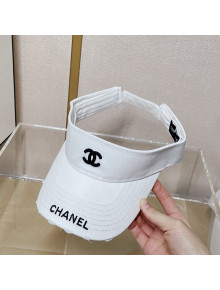 Chanel Canvas Visor Hat White 2022 0401105