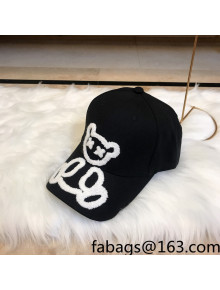 Fendi Bear Canvas Baseball Hat Black 2022 040210