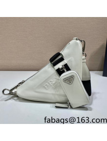 Prada Leather Triangle Shoulder Bag 1BH190 White 2021