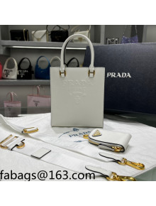 Prada Small Saffiano Leather Top Handle Bag 1BA333 White 2022