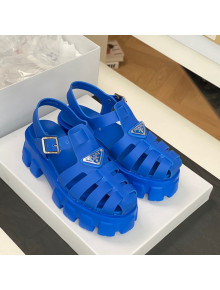 Prada Foam Rubber Flatform Sandals 5.5cm Blue 2022 032628