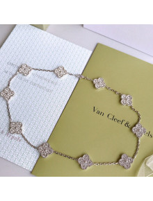 Van Cleef & Arpels Clovers Necklace Silver 2022 031175
