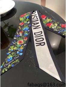 Dior D-Millefiori Silk Bandeau Scarf 6x106 Black 2022