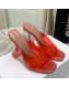 Amina Muaddi TPU Heel Slide Sandals 9.5cm Red 2021 48