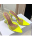 Amina Muaddi TPU Pointed Slide Sandals 9.5cm Yellow 2021 67
