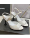 Chanel Lambskin Heel Sandals with Pearl and Star Charm 8cm White 2021 