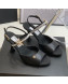 Chanel Lambskin Heel Sandals with Pearl and Star Charm 8cm Black 2021 
