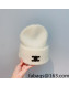 Celine Rabbit Fur Knit Hat White 2021 122110