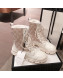 Gucci GG Canvas, Leather & Wool Ankle Boots Beige/White 2021 