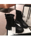 Gucci GG Canvas, Leather & Wool Ankle Boots All Black 2021 