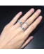 Cartier White Gold Nologo Love Ring with Diamond-paved,Small Model 03
