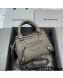 Balenciaga Neo Classic Mini Bag in Grained Calfskin Khaki Grey/Silver 2021 638512