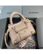 Balenciaga Neo Classic Mini Bag in Shiny Crocodile Embossed Leather Nude/Gold 2021 638512