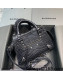 Balenciaga Neo Classic Mini Bag in Crocodile Embossed Leather Charcoal Black/Silver 2021 638512