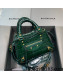 Balenciaga Neo Classic Mini Bag in Shiny Crocodile Embossed Leather Dark Green/Gold 2021 638512