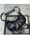 Balenciaga Le Cagole Small Shoulder Bag in Crocodile Embossed Calfskin All Black 2021