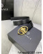 Versace Epi Leather Belt 4cm with Medusa Buckle Black/Gold 2022 59