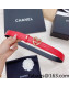 Chanel Leather Belt 3cm with CC Love Buckle Red 2022 031132