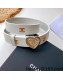 Chanel Love Leather Belt 3cm with Heart Buckle White/Gold 2022 033062