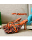 Bottega Veneta Stretch Striped Insole Sandals 9cm Orange 2021 