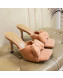 Bottega Veneta Towel Bow High Heel Slide Sandals 10cm Apricot 2022