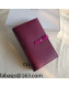 Celine Palm-Grained Leather Passport Wallet Burgundy/Hot Pink 2022 09