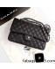 Chanel Iridescent Grained Medium Flap Bag A01112 Black/Silver 2021 25