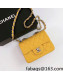 Chanel Iridescent Grained Mini Square Flap Bag A35200 Yellow/Silver 2021 31