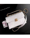 Chanel Lambskin Flap Bag with Metal Ball Chain AS3011 White 2021 