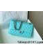 Chanel Quilted Grained Calfskin Medium Classic Flap Bag A01112 Turquoise Blue/Silver 2022