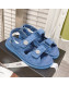Chanel Washed-Effect Suede Strap Sandals G35927 Denim Blue 2022 