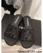 Chanel Tweed Flat Slide Sandals Black 2022 030512