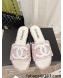 Chanel Tweed Flat Slide Sandals Pink 2022 030513