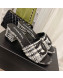 Chanel Tweed Medium Heel Slide Sandals 4.5cm Black/White 2022 030525