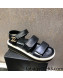 Chanel Calf Leather Strap Flat Sandals Black 2022 03